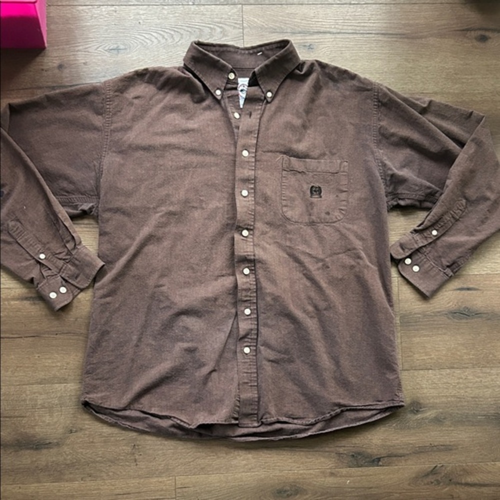 Cinch Brown Button-Up Shirt ! XL